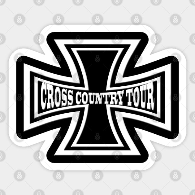 Iron Cross-Cross Country Tour Motorcycle Sticker by DroolingBullyKustoms